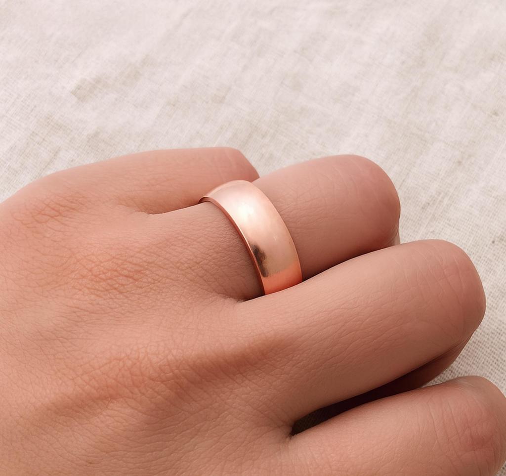 Pure Copper Band Ring: Handcrafted Smooth Finish Minimalist Everyday Wear Ring
