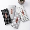 Stationeries Plaid Dot Pattern Zipper Pen Bag Holder Pencil Case Stationery Storage Pouch