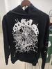 European and American Trendy Brand Sp5der Spider Web Print Hooded Sweater for Men and Women Loose Heavy Fleece Hip Hop Couple Hoodie