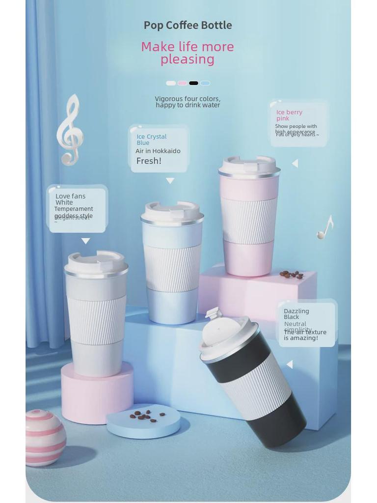 High-Value Ceramic Liner Insulated Travel Coffee Cup – Stylish, Portable, and Perfect for Girls On the Go