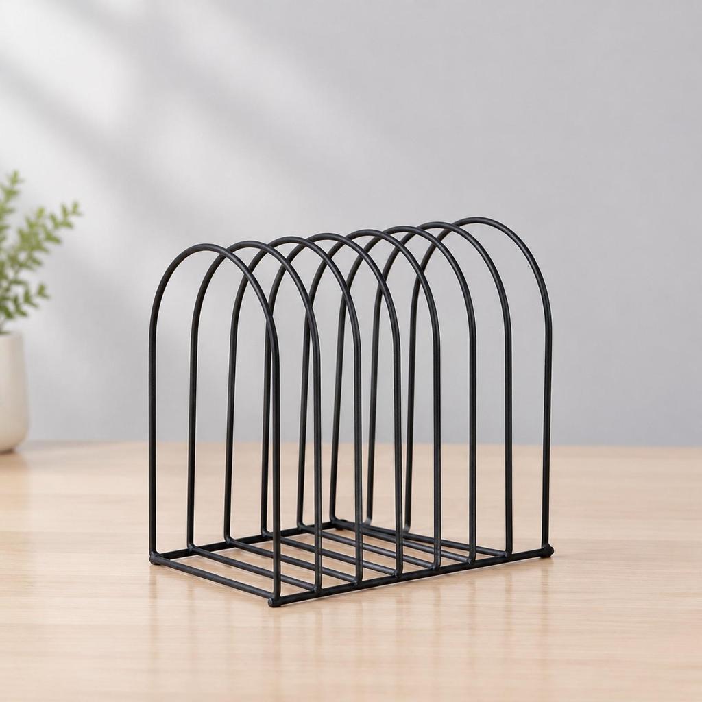 Iron Wire Desktop Storage Rack Long-Lasting Open Slot Organizer Countertop