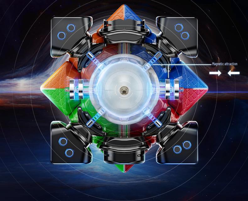 Magic Domain WRM V10 Speedcube: Three-Layer, 20 Magnetic Ball, Axial Magnetic Levitation, Magic Cloth Version, Competition Edition.