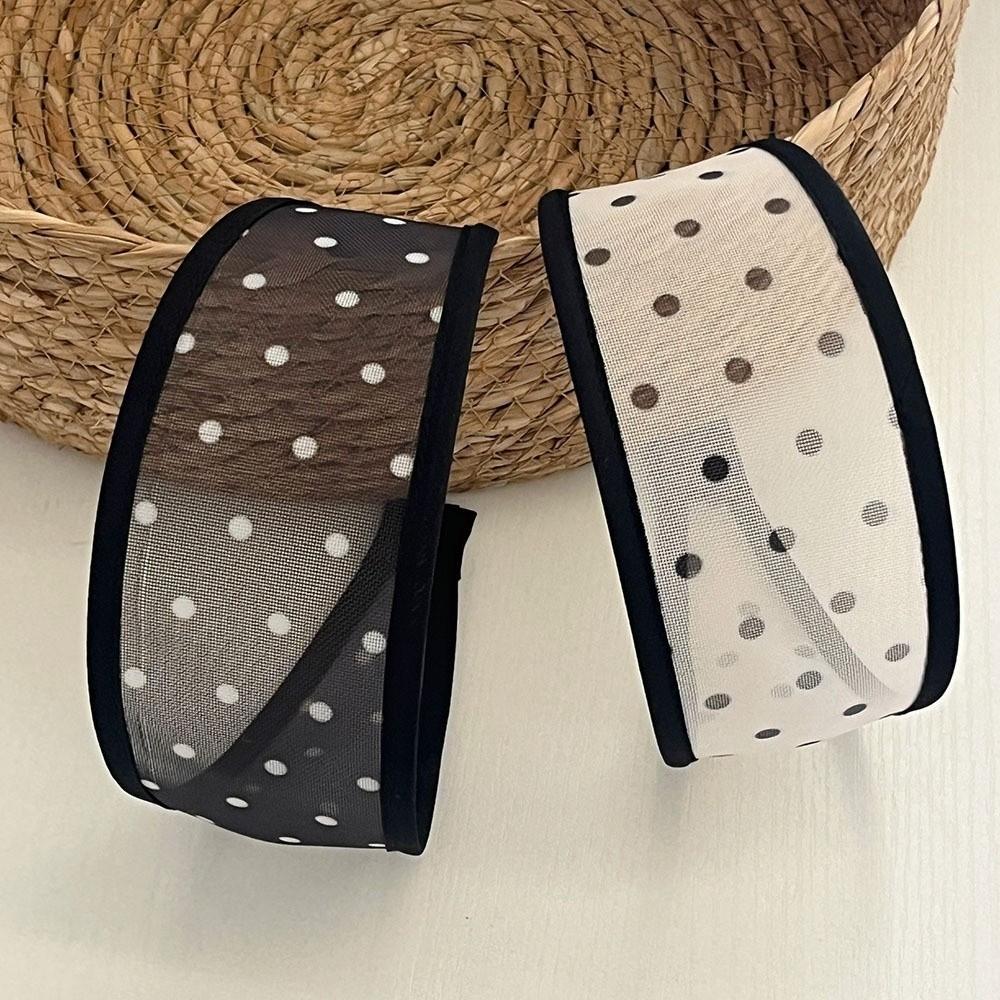 Polka Dot Pattern Hair Hoop Soft Fabric Face Washing Headband Comfortable Mesh Headband Daily Wear