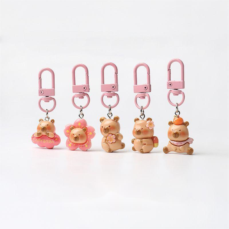 

5-50Pcs Capibara Keychains Yellow Capybara Keyring For Bag Cell Phone Hanger Cute Car Key Pendant Small Present Hairpin Accessories