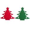 12Pcs Christmas Cutlery Set Christmas Tree Design Felt Washable Reusable Felt Knife Fork Cutlery Bag Holiday Table Decoration