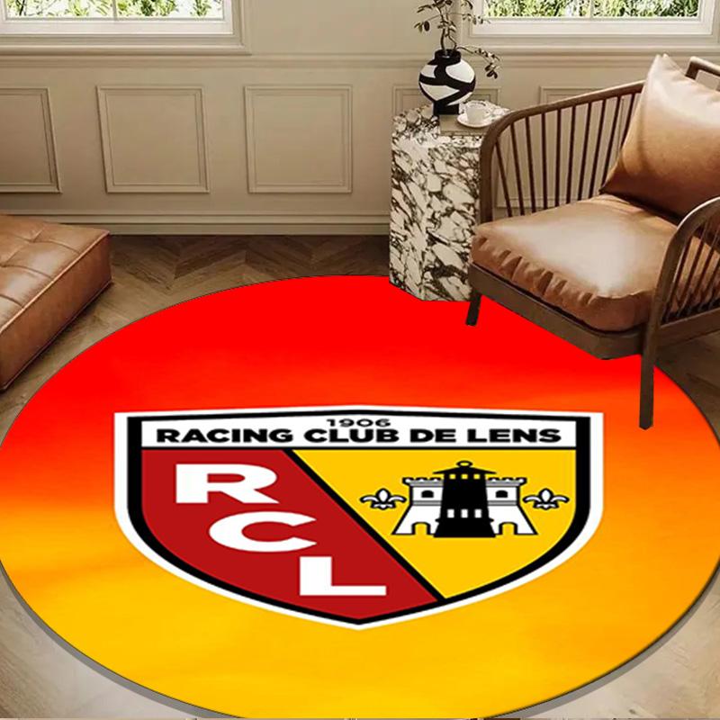 Racing Club De Lens Crest Round Mat, Anti-slip Circle Carpet Chair Rug For livingroom,Bedroom, Doormat Home Decor Gift Christmas Gifts