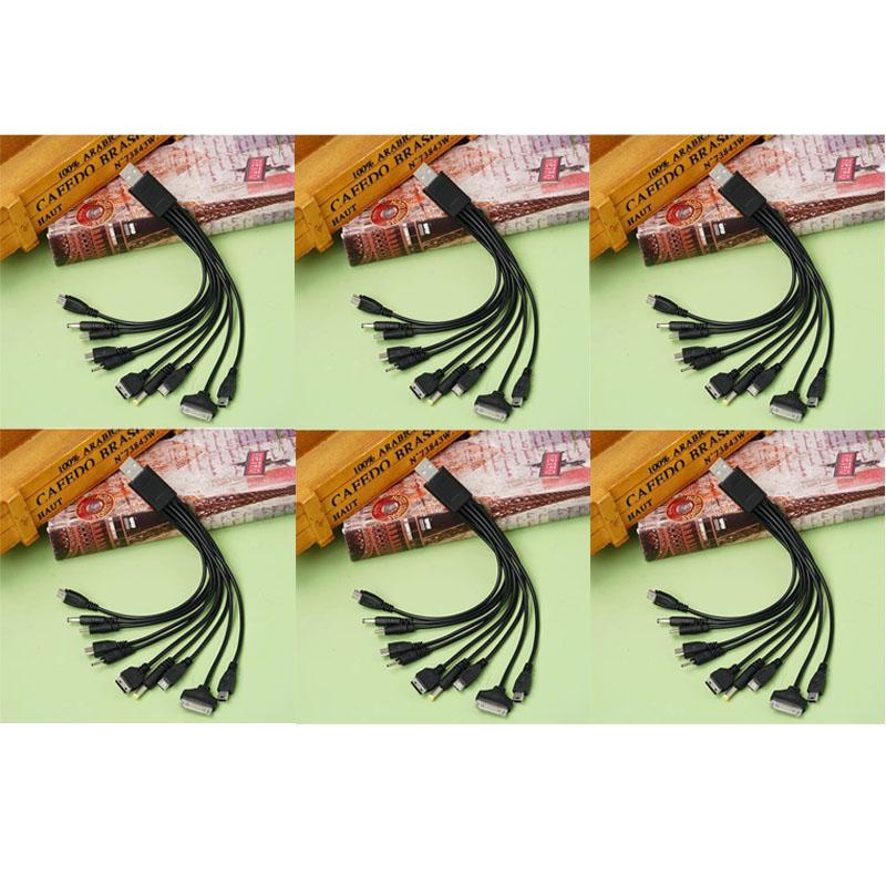 Câble de Charge USB Multi-Têtes 10 en 1 Cordon Chargeur Universel pour Téléphone avec Multiples Adaptateurs pour Samsung Nokia Xiaomi Huawei