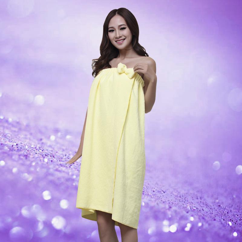 Korean Style Microfiber Bow Bath Skirt - Strapless & Versatile Bath Towel