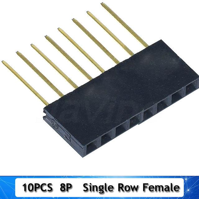 10PCS 2.54mm Single Row Female Long pins 11mm Breakaway PCB Board Pin Header socket Connector 1*2/3/4/6/8/10/15Pin For Arduino