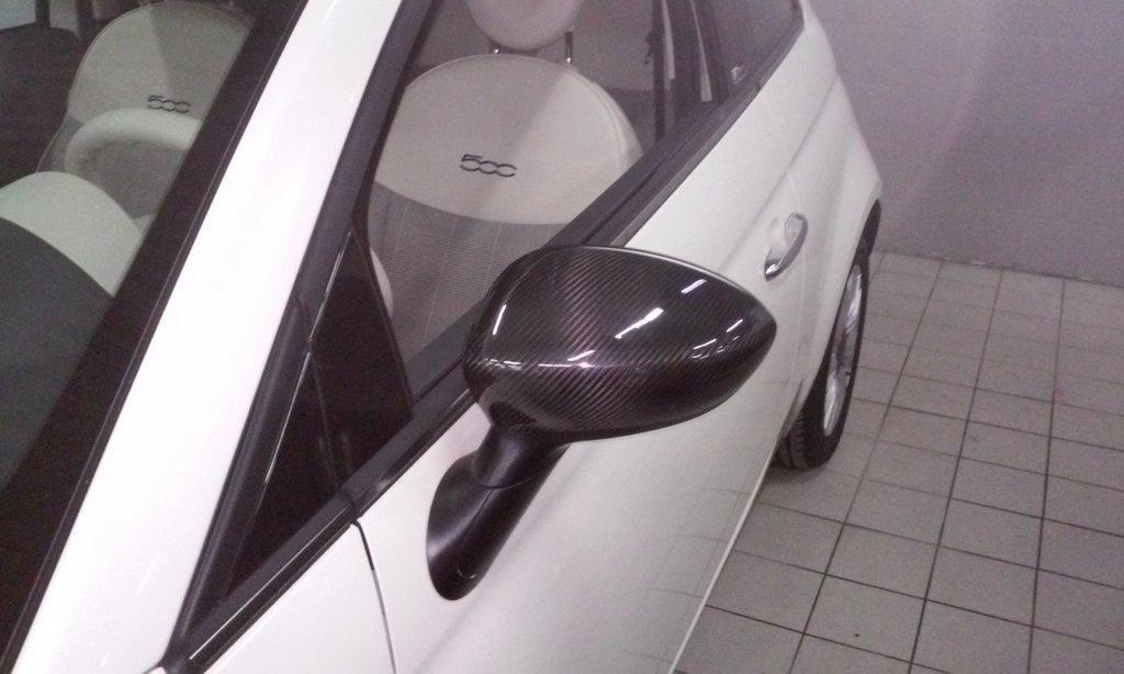 Overlays for Mirrors 2007-2015 (2 Pcs, Natural Carbon) for Fiat 500/500L