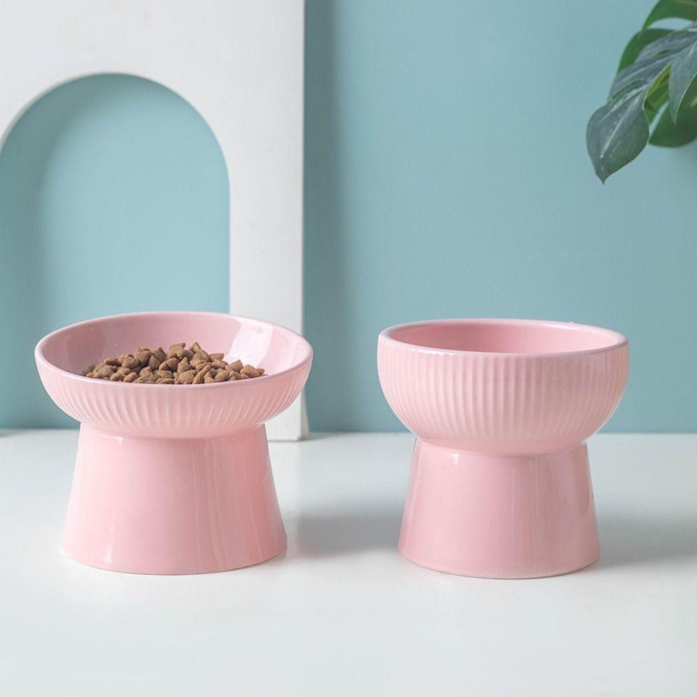 Ceramic Cat Bowl Creative Pet Drinking Feeder Pet Supplies Pet High Foot Bowl  Water Container