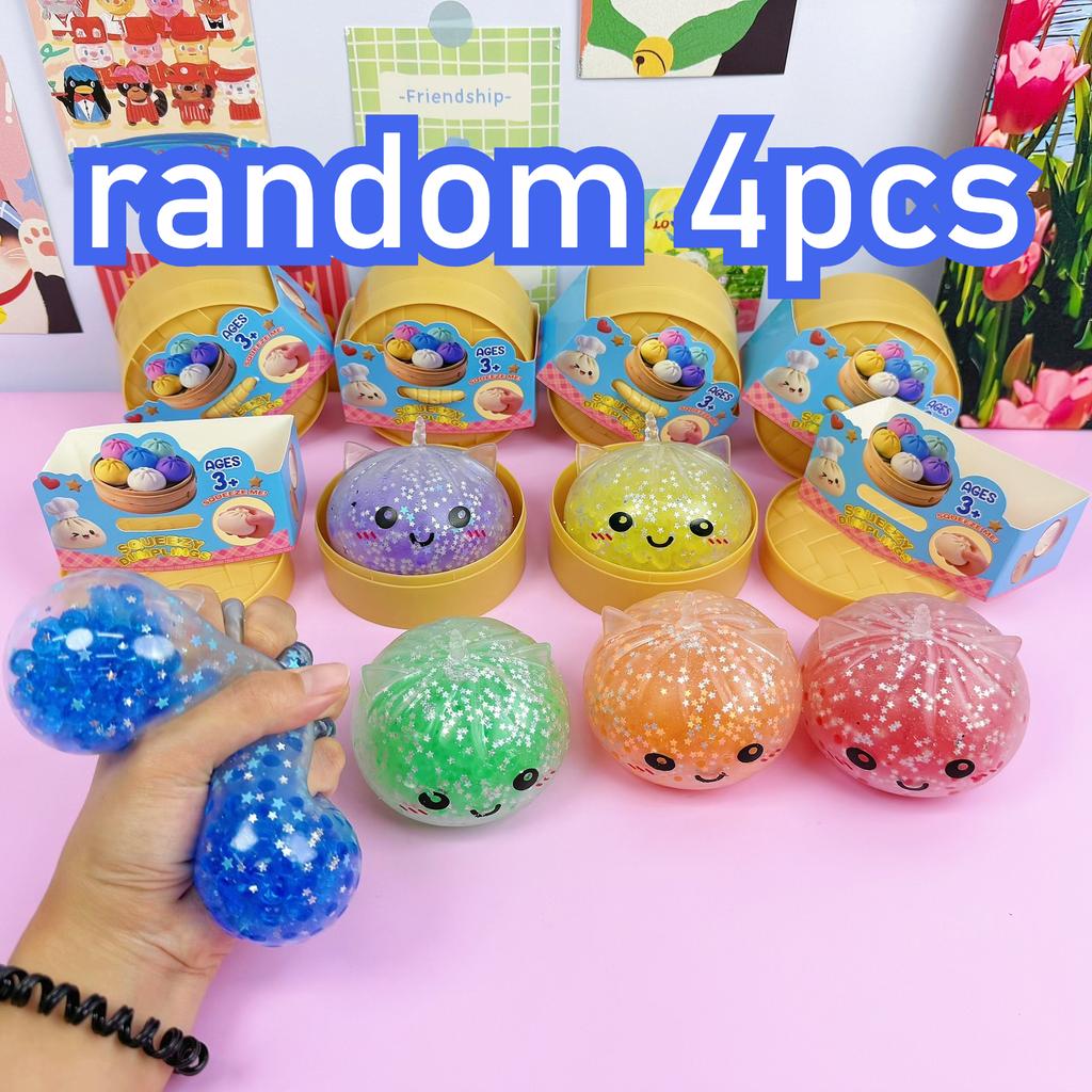 Einhorn Edition Regenbogen Perlen Knödel Squishy Knetspielzeug Bunt Perlengefülltes Knet-Stressabbau-Spielzeug mit Bambus-Dampfkorb-Hülle