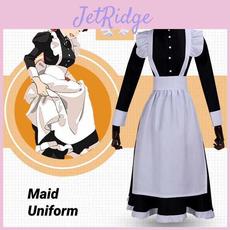 English Style Pearl Lace Long Maid Costume Perfect For Cosplay And Coffee Shop