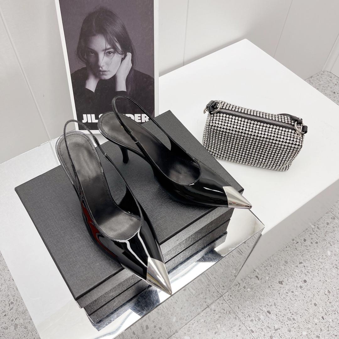 

Черные женские туфли на высоком каблуке, осенне-зимние новые сексуальные туфли-лодочки на шпильке с металлическим острым носком, женские туфли-лодочки 37