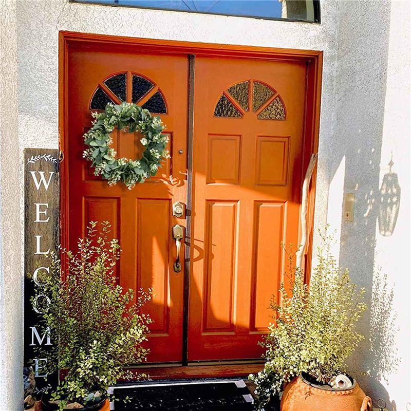 ABWR-2X Eucalyptus Wreath Farmhouse Decor, Green Wreath Front Door Farmhouse Artificial Wreath Spring Summer Greenery Wreath