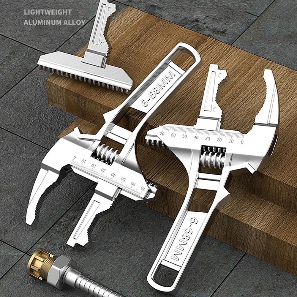 6-68mm Verstellbarer Schraubenschlüssel Aluminiumlegierung Kurzer Schraubenschlüssel Affenschlüssel Sanitärrohrleitung