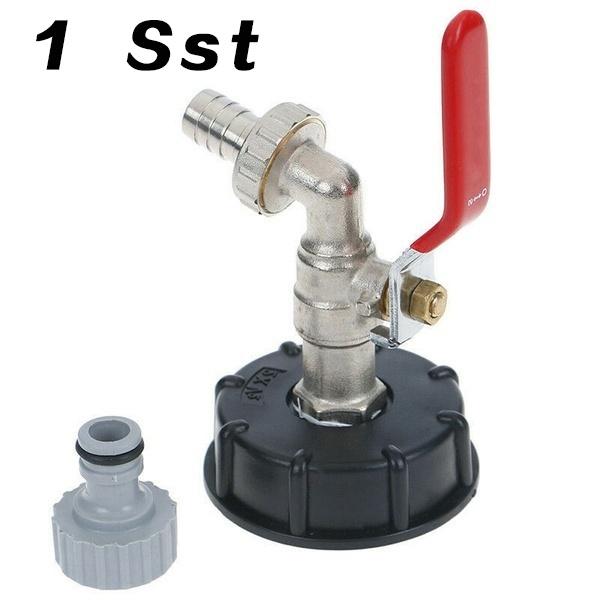 Neuer IBC-Adapter S60X6 mit 1/2 Auslaufhahn für Regentonne und Regenwassertank