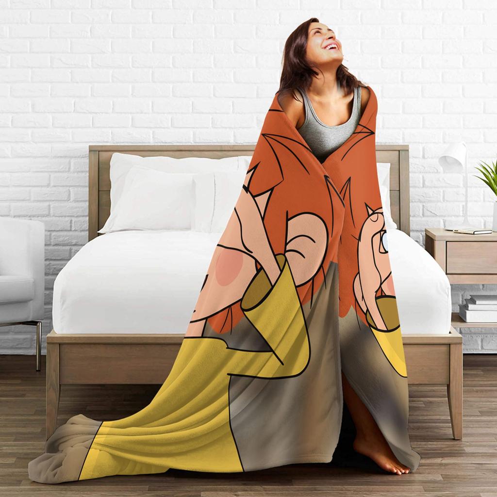 Pătură P-Pumuckl Foarte Caldă cu Model Pătură Pufoasă pentru Studenți Decor Casă Cearșaf de Pat Flanelă Acoperitoare de Pat