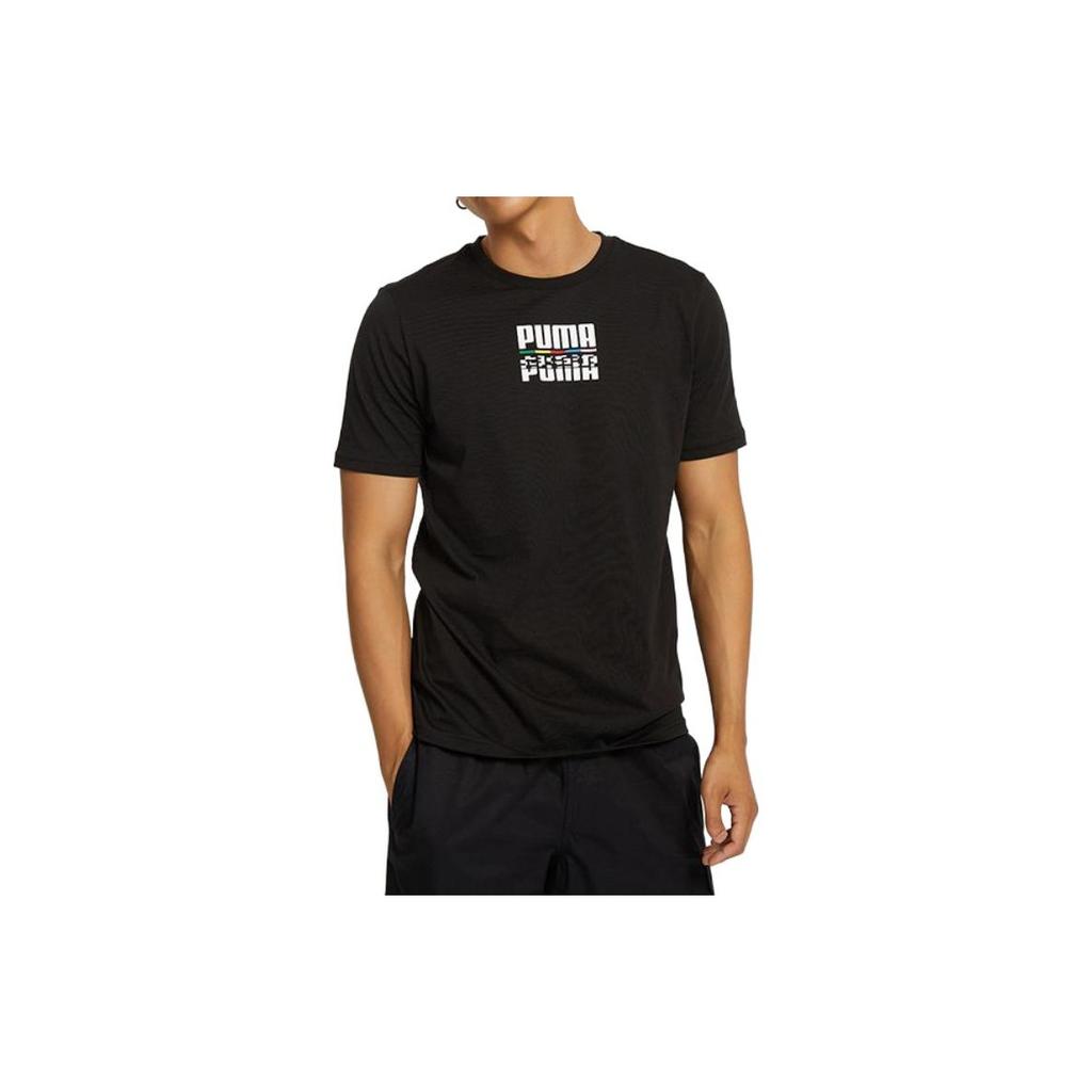 Puma Casual Round Neck Short Sleeve T-Shirt Men Tops Black 855977-01