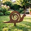 Schnecken-Ornamente Gartenstecker-Silhouetten Erdspieß Wetterbeständiges Eisen Retro Verwitterte Textur Figuren für Hof und Terrasse