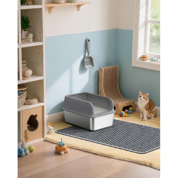 Cat Litter Mat - 23.2" x 14.6" Small Litter Box Mat with Double Layers, Urine-Proof and Non-Slip Litter Trapping Mat, Easy to Clean Kitty Litter Mats