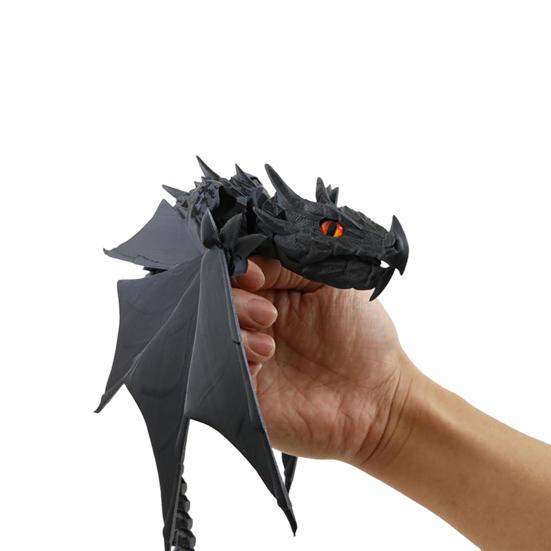 3D Printed Articulated Dragon with Wings Fidget Dragon Toy with Flexible Jaw Winged Dragon Desktop Pet for Home Office Decor Stress Relief