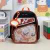 JIAERDI Color Block Comic Backpack Women Anime Badge Transparent Ita Bag Ladies Large Capacity Waterproof Campus Mochilas Mujer