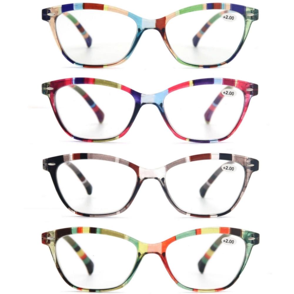 

Cat Eye Colorful Reading Glasses For WomenClassic Oval Frame Flexble Spring HingeComfortable Readers Eyeglasses With Diopters 0.5