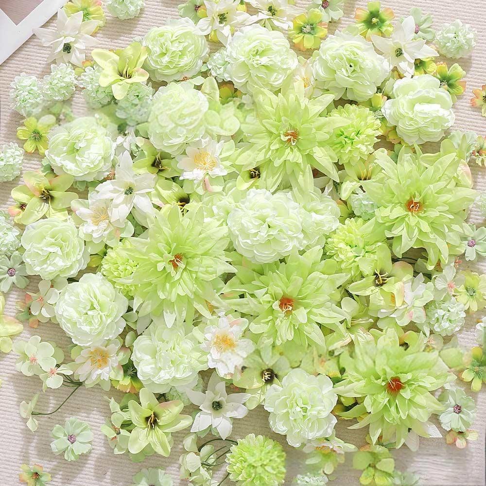 20 Stück Kreative Mehrfarbige Künstliche Blumenköpfe Seiden-Kopfschmuck Seiden-Pfingstrosen-Blumen-Ornament Hochzeits-Simulationsblumen-Geschenk