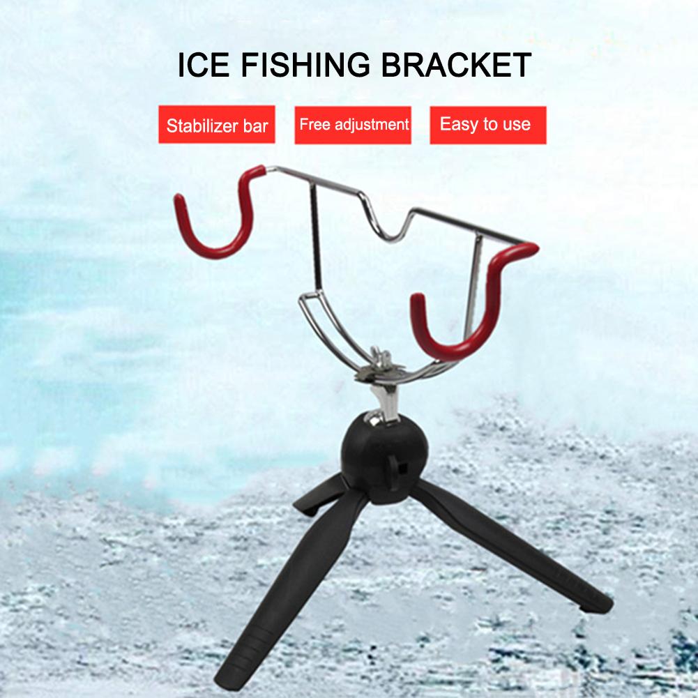 Portable Ice Fishing Rod Holder Easily Installation Metal Folding Rod Holder Adjustable Angle Fishing Rod Pole Holder