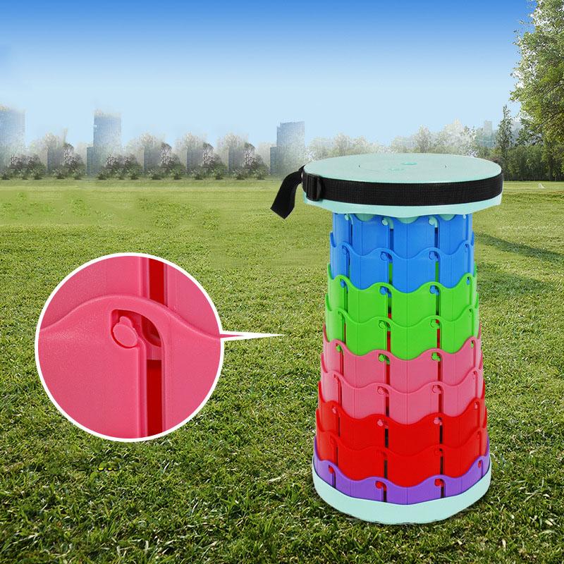 Portable Telescoping Folding Camping Stool Outdoor Foldable Beach Chair Folding Camping Chair for Travel Hiking Fishing Garden