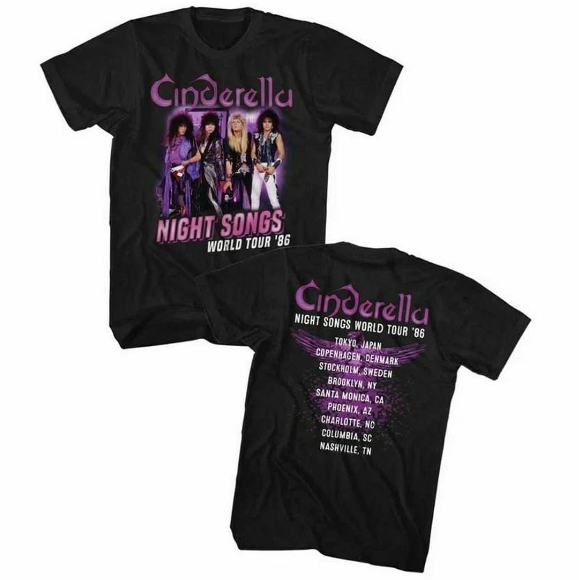 Cinderella Rock Band Concert T-shirt Night Songs World Tour _86 S-5XL Unisex T-Shirt XXXL