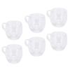 6Pcs Double Wall Glass Coffee Mugs Set Clear Insulated with Handle Egg Shaped for Juice Beer Water 350ml