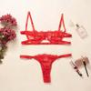 Ladies Sexy Lingerie Set Erotic Lingerie Lace Underwire Bra Set Erotic Exotic Lingerie Fashion Perspective Bra Thong Set