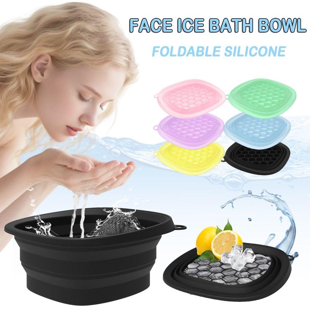 Built-in Ice Tray Portable Ice Basin Foldable Skincare Washbasin Face Dipping Bowl  Beauty Tools