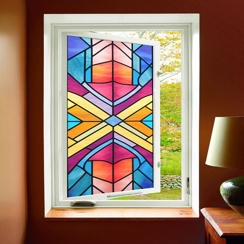 European Style Retro Glass Film,Electrostatic Frosting,Adhesive Free Art Painting,Privacy Protection, Window Film, Stained Glass