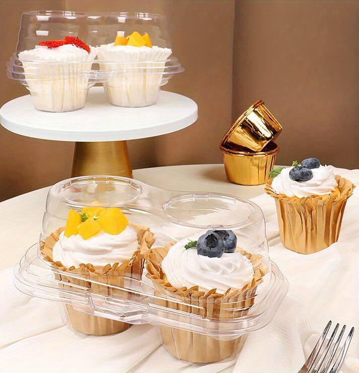 PET Clear Cupcake Containers, Disposable Muffin Boxes, Single Or Double Cupcake Wrappers, Baking Tools, Kitchen Gadgets