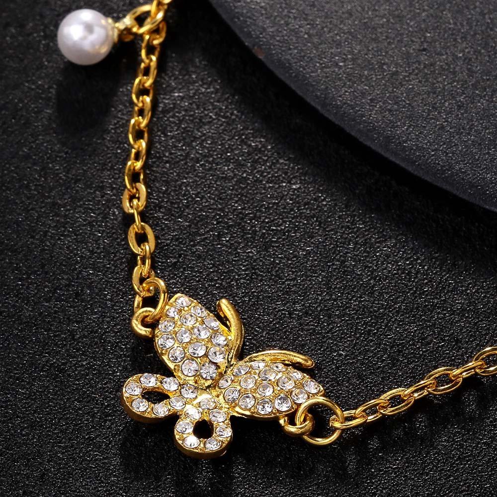 Stonefans Fashion Butterfly Waist Chain Belt Adjustable Body Accessories Elegant Pearl Pendant Crystal Belly Jewelry Party Gift