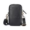 Cowhide Leather Waist Bag, Men's Student Sports Outdoor Backpack, Small, Simple, Lightweight, Small Crossbody, Black