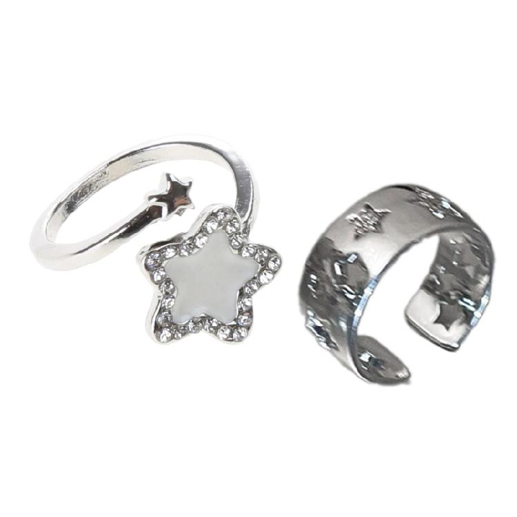 Five-Pointed Stars Finger Rings Jewelry Adjustable Punk Finger Rings Gift