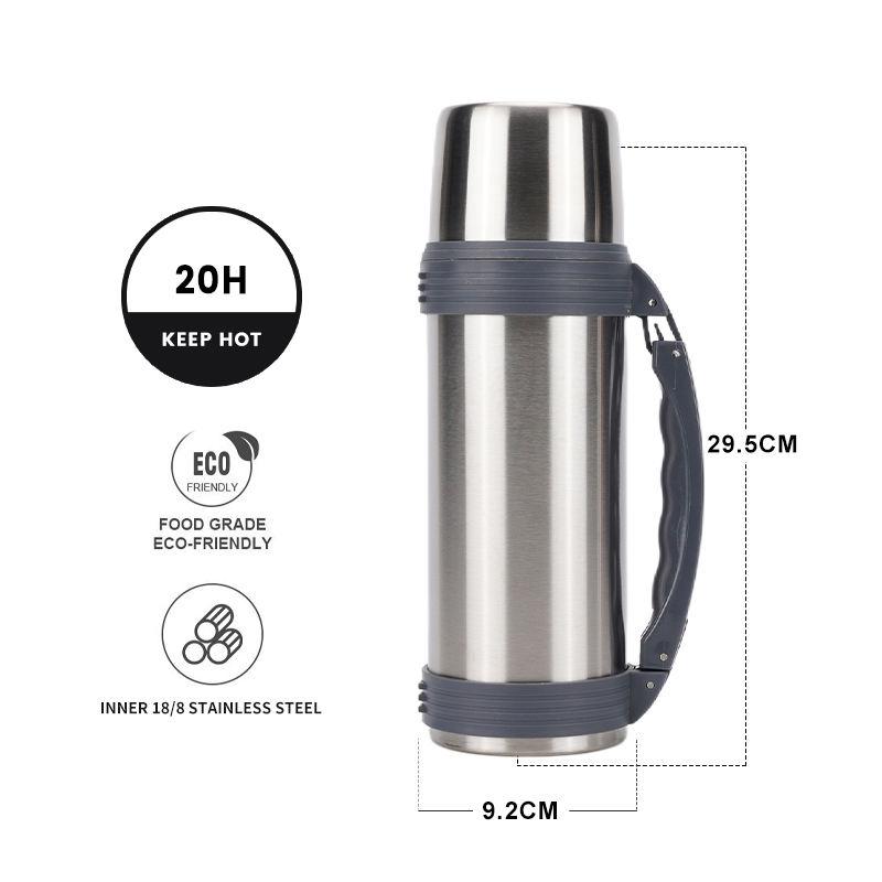 Premium 1.2L Stainless Steel Vacuum Flask, Large-Capacity Insulated Water Bottle with Handle for Travel & Outdoor Adventures