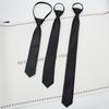 Tie Men'S Zipper Dress Black Glossy No Knot Lazy Women'S Long Short Narrow Edition Student Casual One Pull