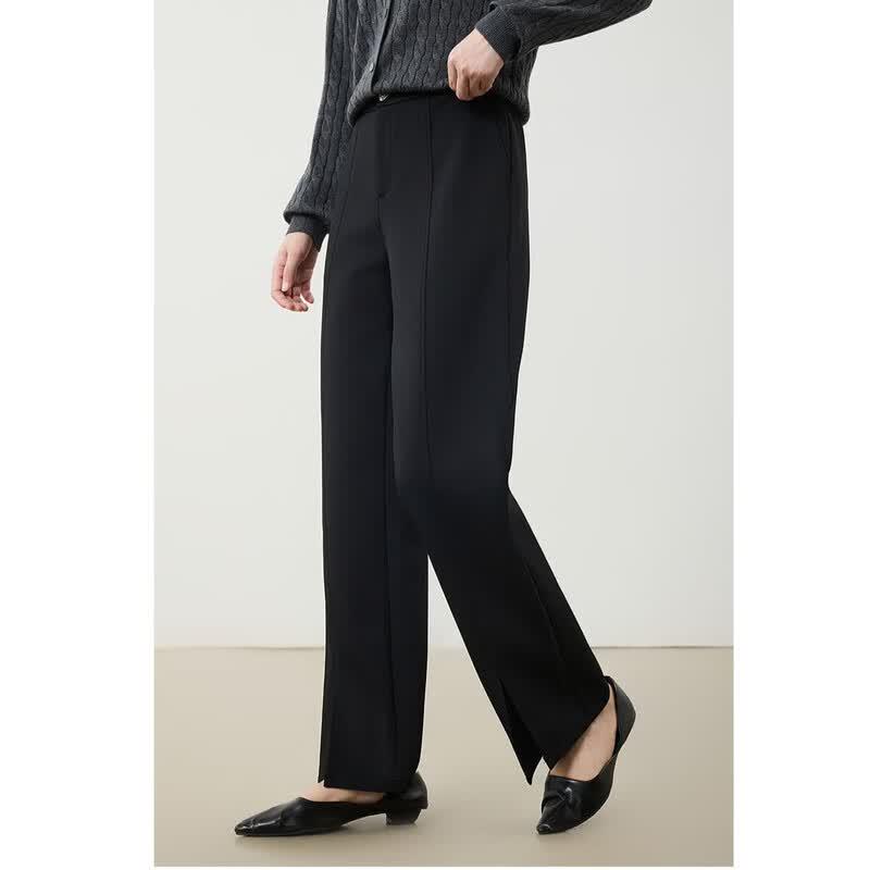 Women s Autumn Fashion Irregular Design Straight Casual Pants L чёрный