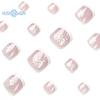1 Set DIY Nail Art Kit with Glue Wearable False Toenail Short Press-On Nails Rose Flower Pattern Gel Fake Toenails Manicure Accessories