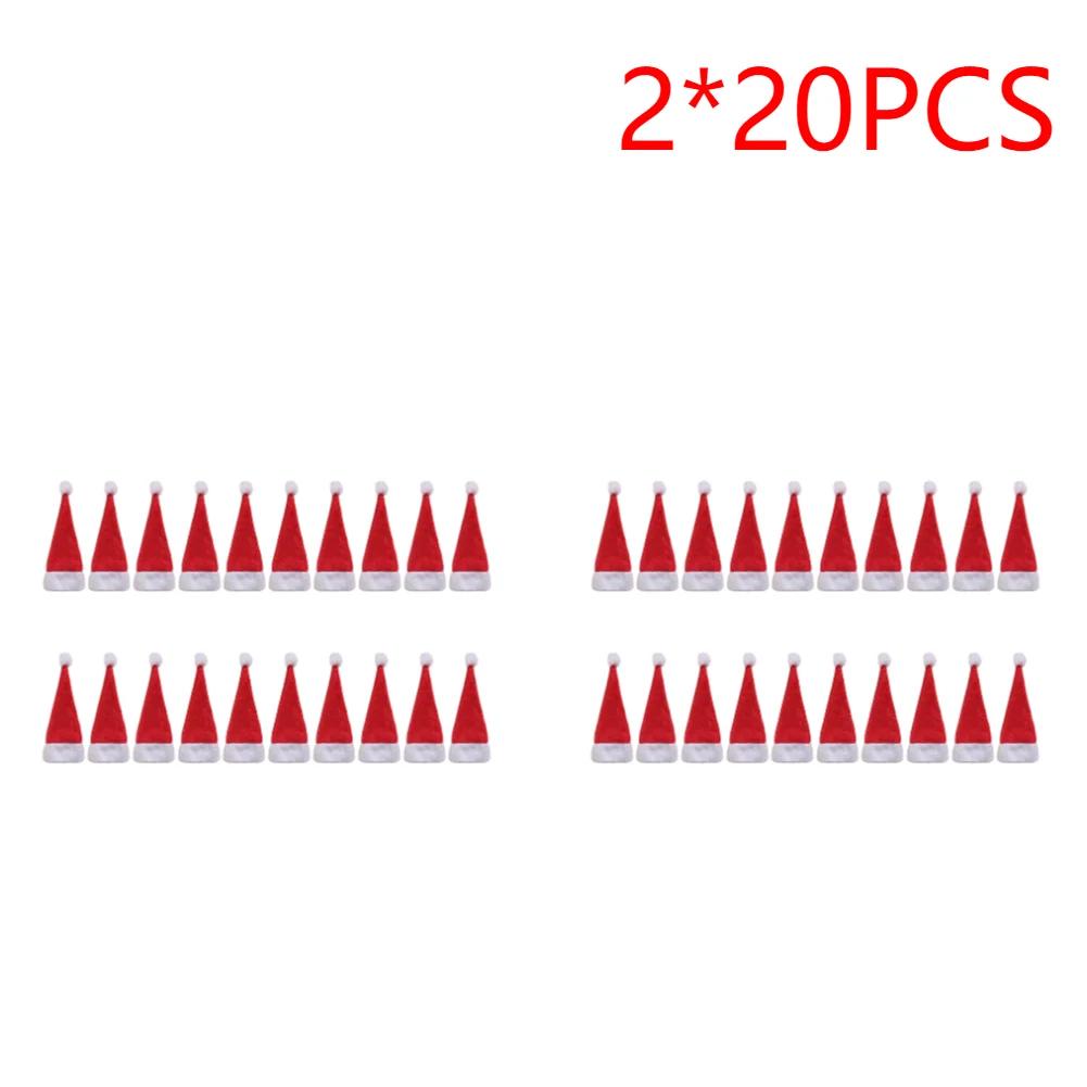 Mini Christmas Hats Christmas Candy Cover Xmas Lollipop Hats Cute Lollipop Cap Children Gift  New Year Christmas Decorations