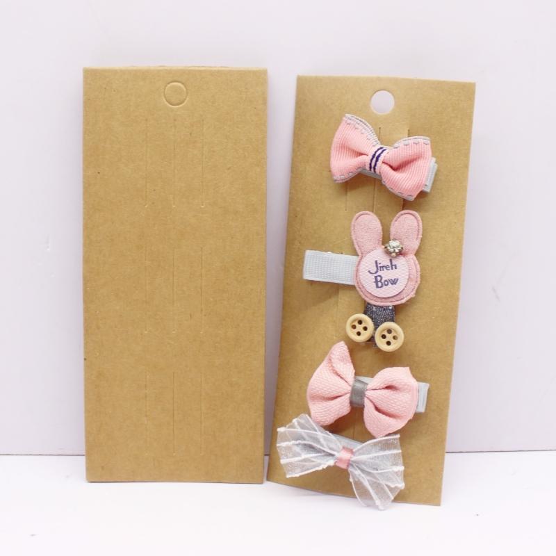50pcs 15.5x6.5cm White/black/kraft Paper Color Multi Style Hair Clip Display Cards