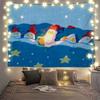Black Cat Cartoon Anime Tapestry Wall Decor Anime Illustration Background Cloth for Bedroom Headboard Home Decor
