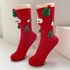 Novelty 3D Designs Christmas Socks Big Eyes Cartoon Middle Tube Socks Cute Cartoon Socks Festive Season