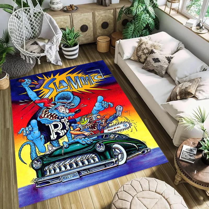 Rat Fury: Furious carpet Doormat Living room and bedroom mats Art Doormat Christmas gifts