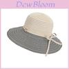 Striped Summer Outdoor Sun Hat With Bow Decor For Beach Vacation And Sun Protection